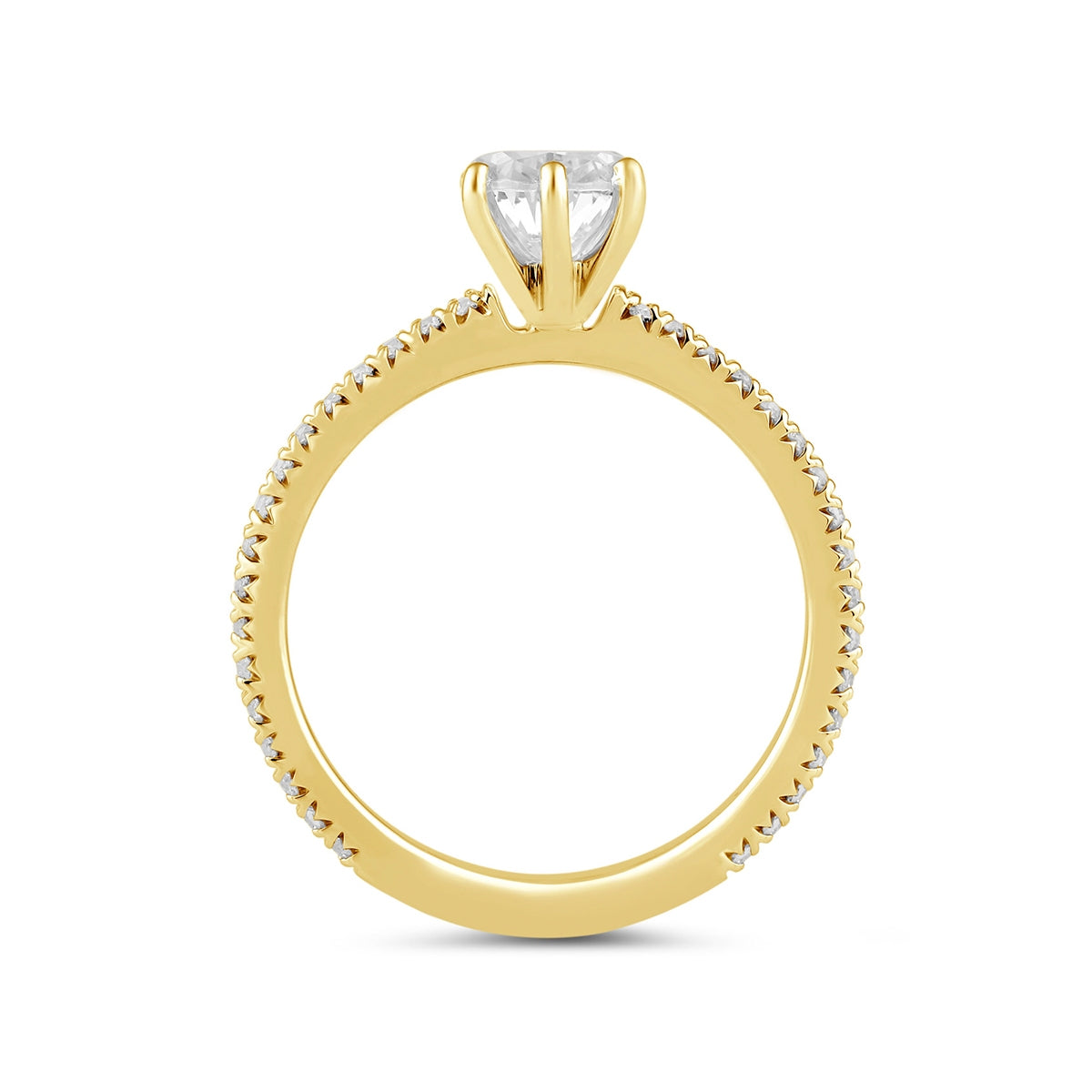 Adamante 3-1/4 ct. tw. Lab-Grown Pear Diamond Engagement Ring in 14K Yellow Gold front view