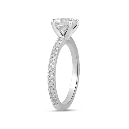 Adamante 3-1/4 ct. tw. Lab-Grown Round Brilliant Diamond Engagement Ring in 14K White Gold front view