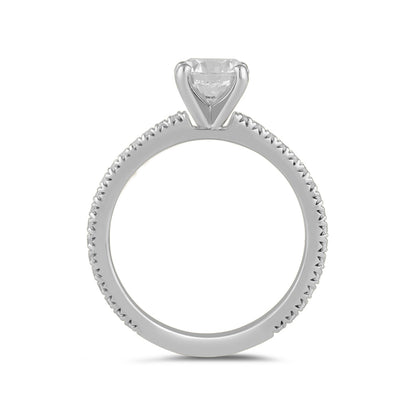Adamante 3-1/4 ct. tw. Lab-Grown Round Brilliant Diamond Engagement Ring in 14K White Gold side profile