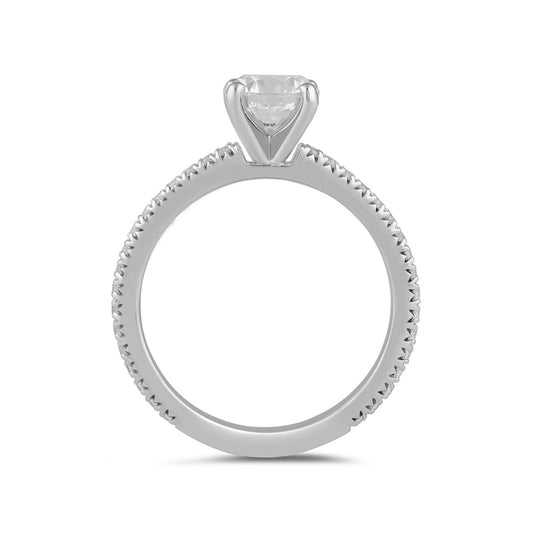 Adamante 3-1/4 ct. tw. Lab-Grown Round Brilliant Diamond Engagement Ring in 14K White Gold side profile
