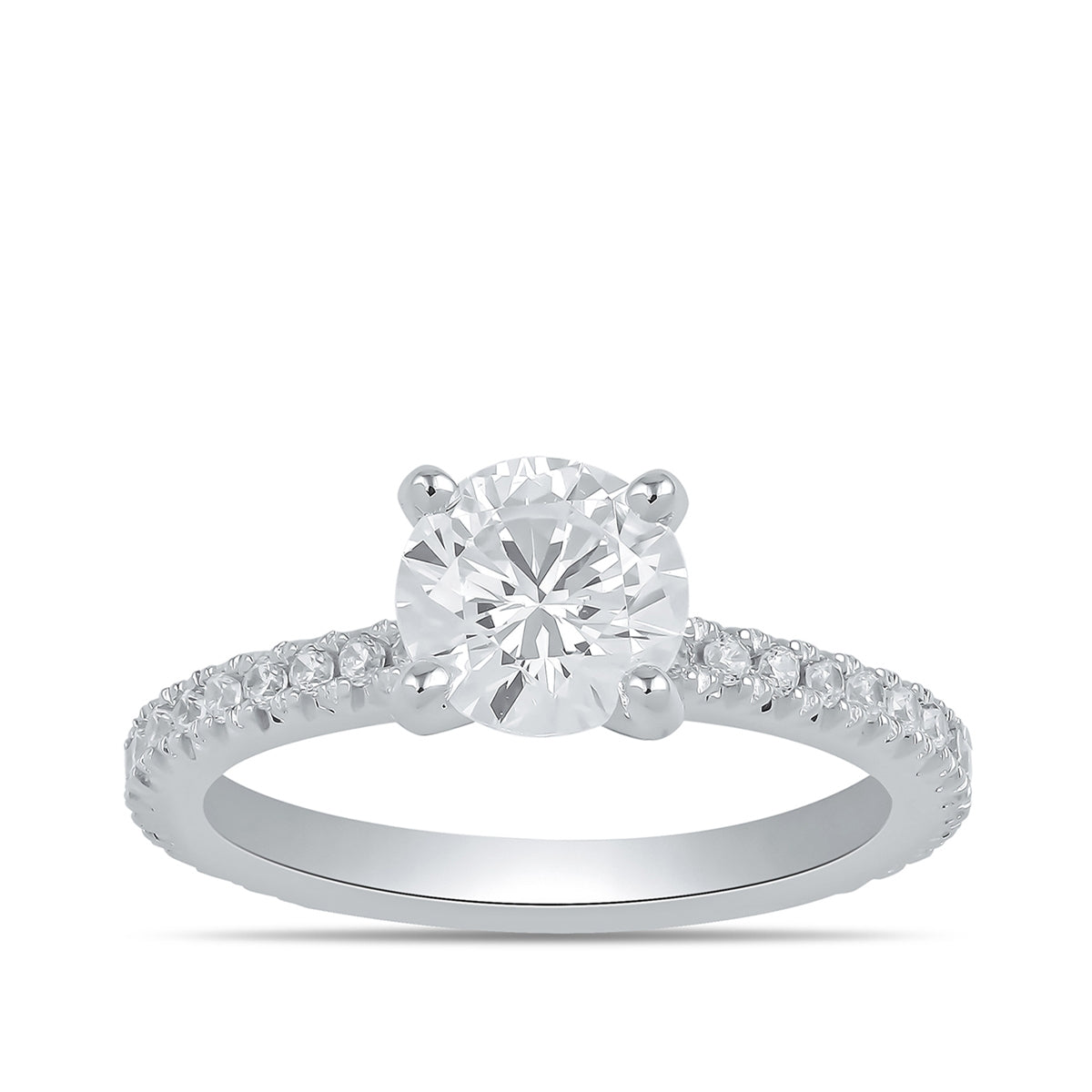 Adamante 3-1/4 ct. tw. Lab-Grown Round Brilliant Diamond Engagement Ring in 14K White Gold