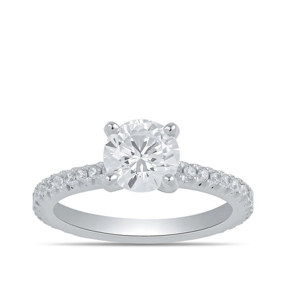 Adamante 3-1/4 ct. tw. Lab-Grown Round Brilliant Diamond Engagement Ring in 14K White Gold
