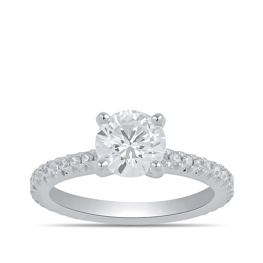 Adamante 3-1/4 ct. tw. Lab-Grown Round Brilliant Diamond Engagement Ring in 14K White Gold