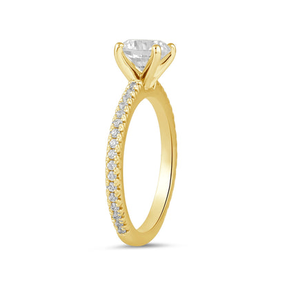 Adamante 3-1/4 ct. tw. Lab-Grown Round Brilliant Diamond Engagement Ring in 14K Yellow Gold front view
