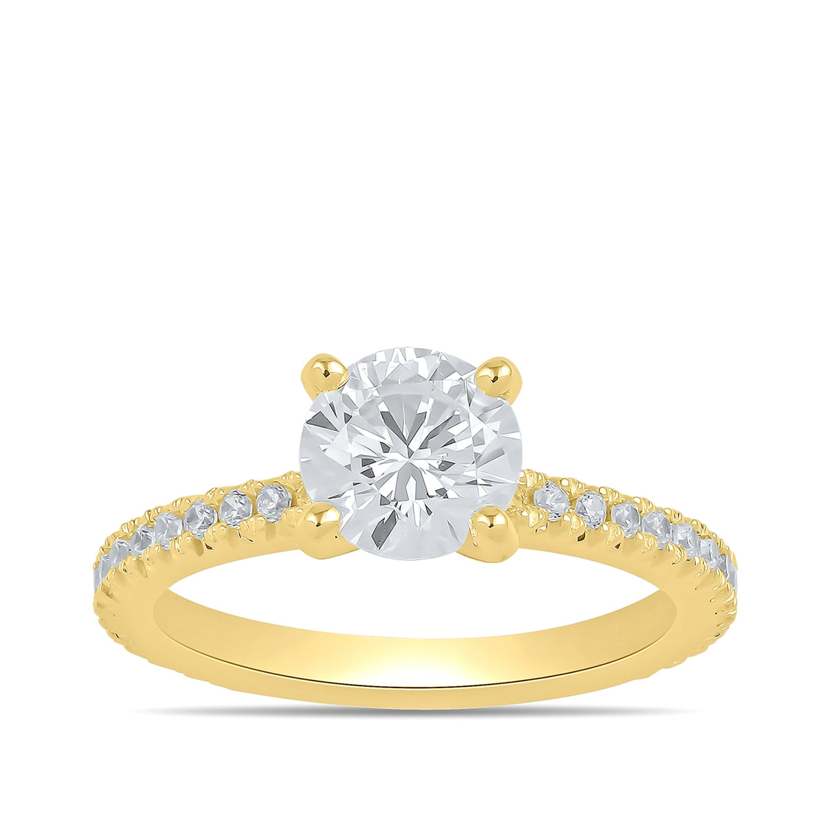 Adamante 3-1/4 ct. tw. Lab-Grown Round Brilliant Diamond Engagement Ring in 14K Yellow Gold