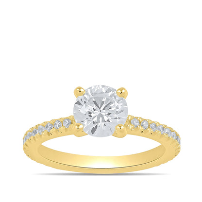 Adamante 3-1/4 ct. tw. Lab-Grown Round Brilliant Diamond Engagement Ring in 14K Yellow Gold