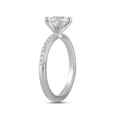 Adamante 3-1/7 ct. tw. Lab-Grown Round Brilliant Diamond Engagement Ring in 14K White Gold front view