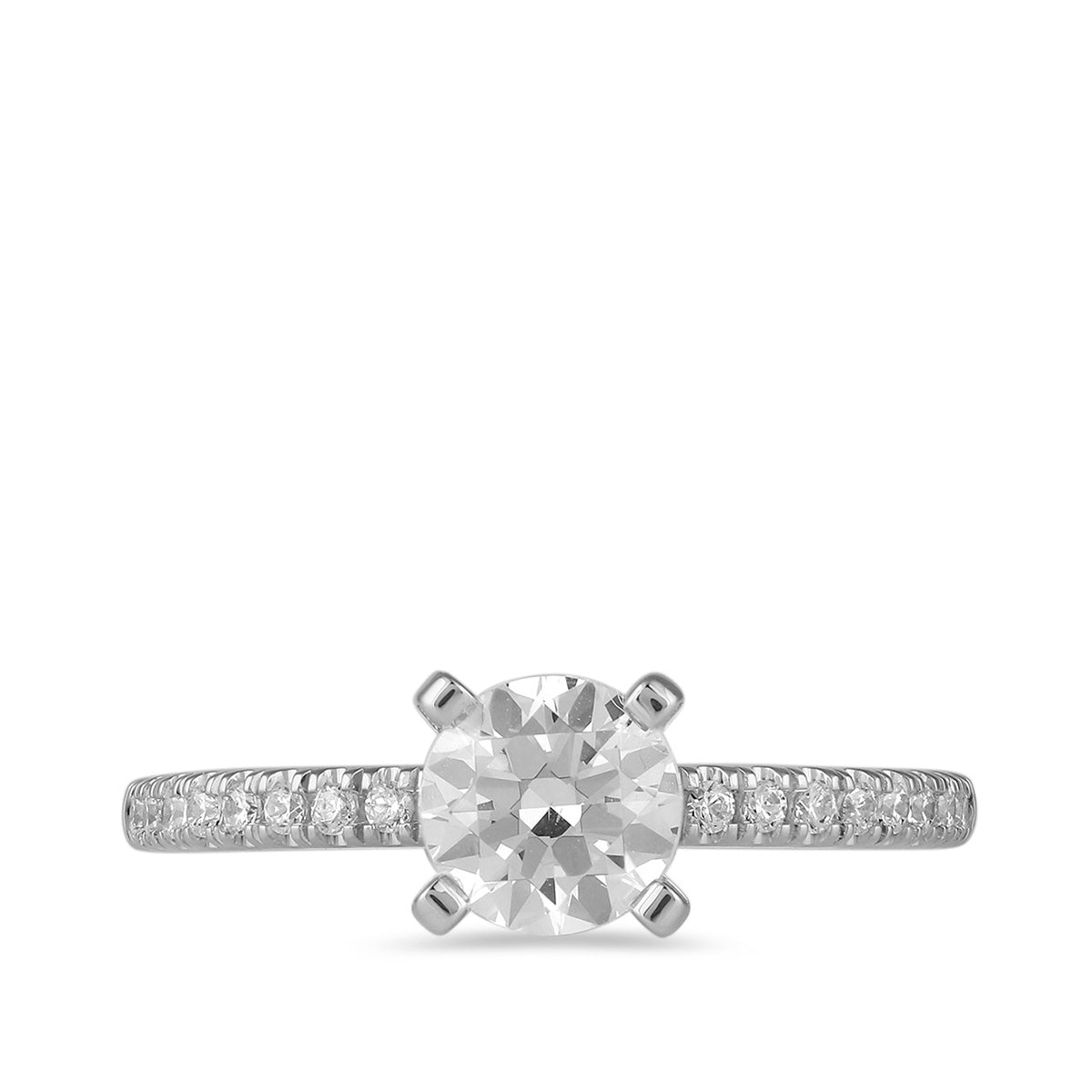 Adamante 3-1/7 ct. tw. Lab-Grown Round Brilliant Diamond Engagement Ring in 14K White Gold close-up detail