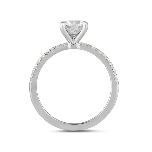 Adamante 3-1/7 ct. tw. Lab-Grown Round Brilliant Diamond Engagement Ring in 14K White Gold side profile