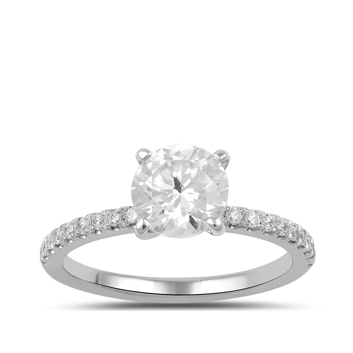Adamante 3-1/7 ct. tw. Lab-Grown Round Brilliant Diamond Engagement Ring in 14K White Gold