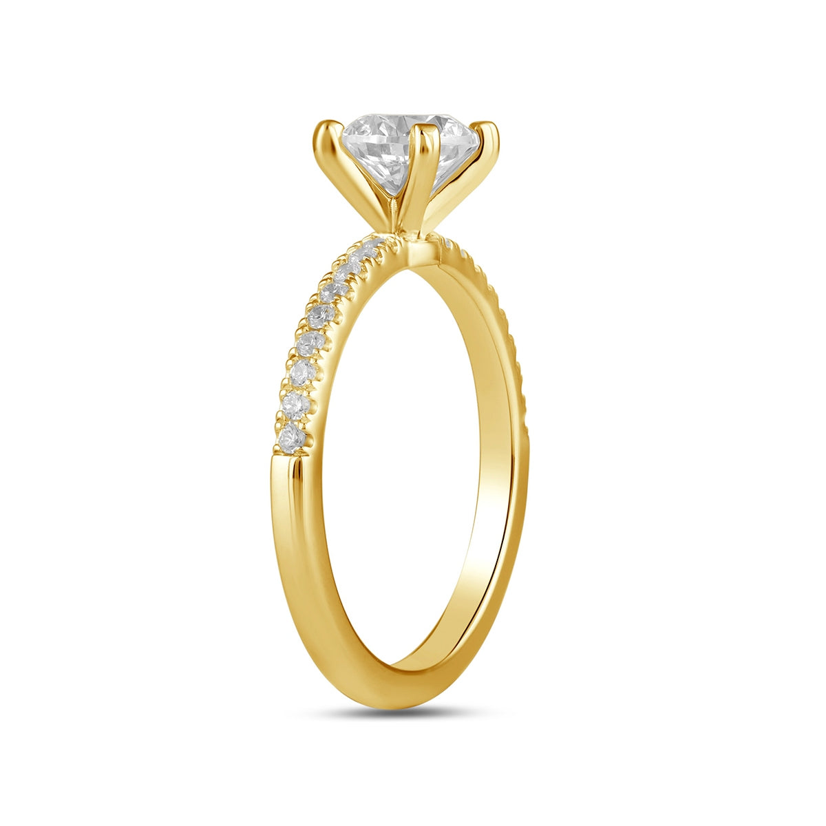 Adamante 3-1/7 ct. tw. Lab-Grown Round Brilliant Diamond Engagement Ring in 14K Yellow Gold front view