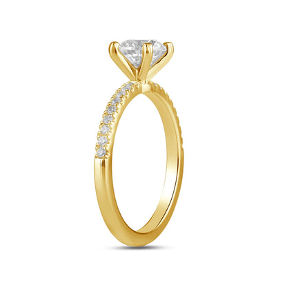 Adamante 3-1/7 ct. tw. Lab-Grown Round Brilliant Diamond Engagement Ring in 14K Yellow Gold front view