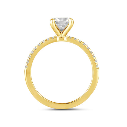 Adamante 3-1/7 ct. tw. Lab-Grown Round Brilliant Diamond Engagement Ring in 14K Yellow Gold side profile