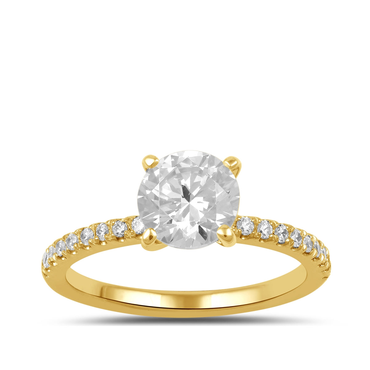 Adamante 3-1/7 ct. tw. Lab-Grown Round Brilliant Diamond Engagement Ring in 14K Yellow Gold