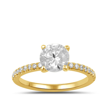 Adamante 3-1/7 ct. tw. Lab-Grown Round Brilliant Diamond Engagement Ring in 14K Yellow Gold