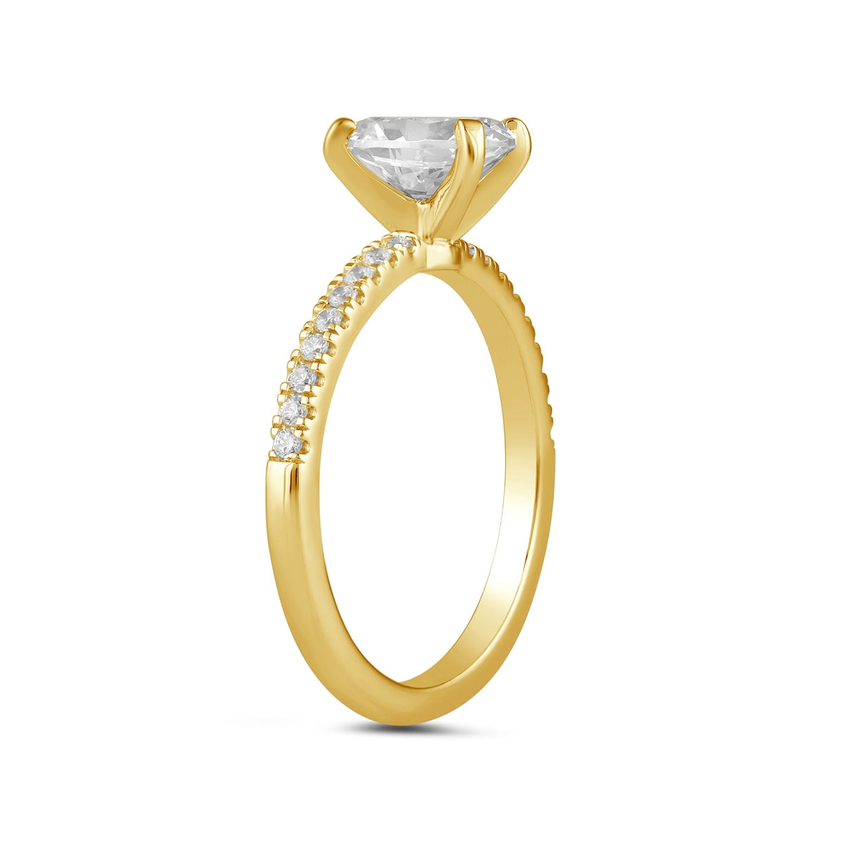 Adamante 3-1/7 ct. tw. Lab-Grown Oval Diamond Engagement Ring in 14K Yellow Gold front view