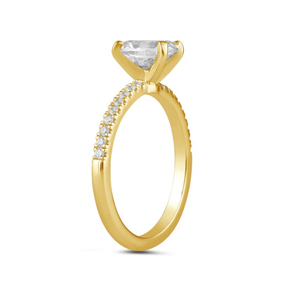 Adamante 3-1/7 ct. tw. Lab-Grown Oval Diamond Engagement Ring in 14K Yellow Gold front view