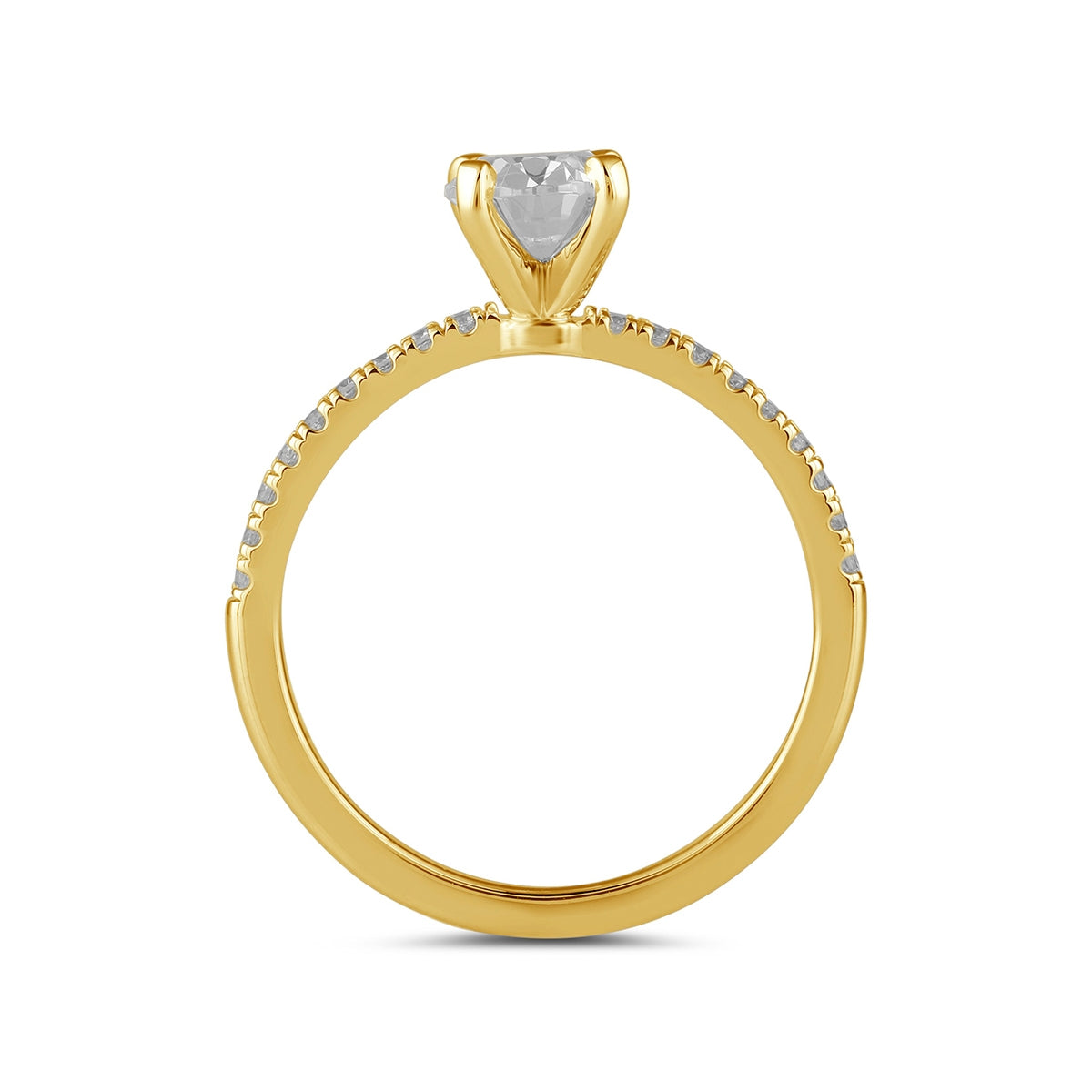 Adamante 3-1/7 ct. tw. Lab-Grown Oval Diamond Engagement Ring in 14K Yellow Gold side profile