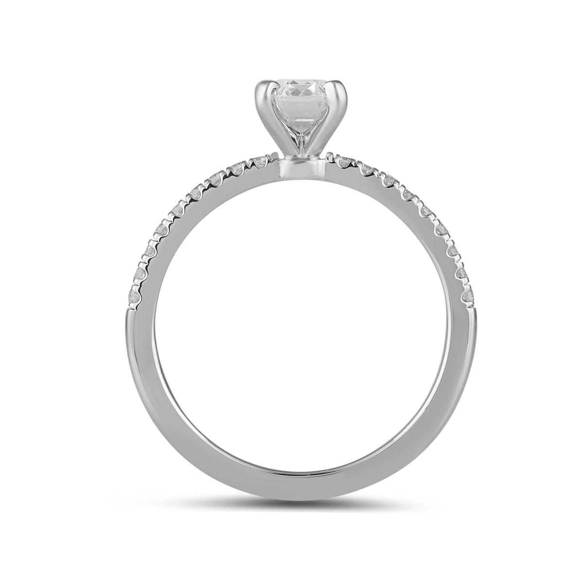 Adamante 3-1/7 ct. tw. Lab-Grown Emerald Cut Diamond Engagement Ring in 14K White Gold side profile