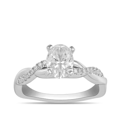 Adamante 3-1/10 ct. tw. Lab-Grown Oval Diamond Twist Engagement Ring in 14K White Gold