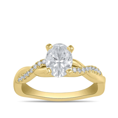 Adamante 3-1/10 ct. tw. Lab-Grown Oval Diamond Twist Engagement Ring in 14K Yellow Gold