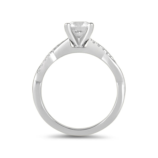 Adamante 3-1/10 ct. tw. Lab-Grown Round Brilliant Diamond Twist Engagement Ring in 14K White Gold side profile