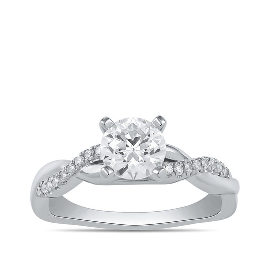 Adamante 3-1/10 ct. tw. Lab-Grown Round Brilliant Diamond Twist Engagement Ring in 14K White Gold
