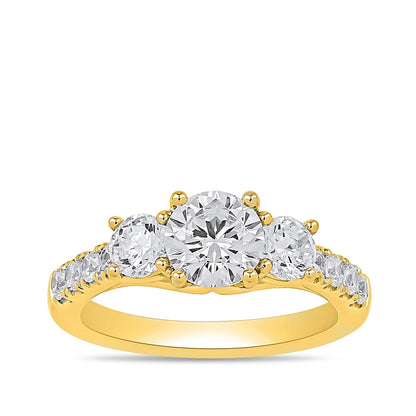 Adamante 1/2 ct. tw. Lab-Grown Round Brilliant Diamond Trio Engagement Ring in 14K Yellow Gold