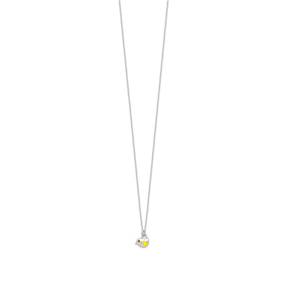 Children's Enamel Bird Pendant & Earring Set in Sterling Silver side profile
