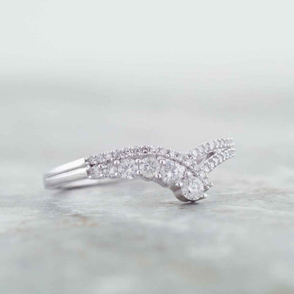 Journey Collection 1/3 ct. tw. Diamond Chevron Ring in 10K White Gold side profile