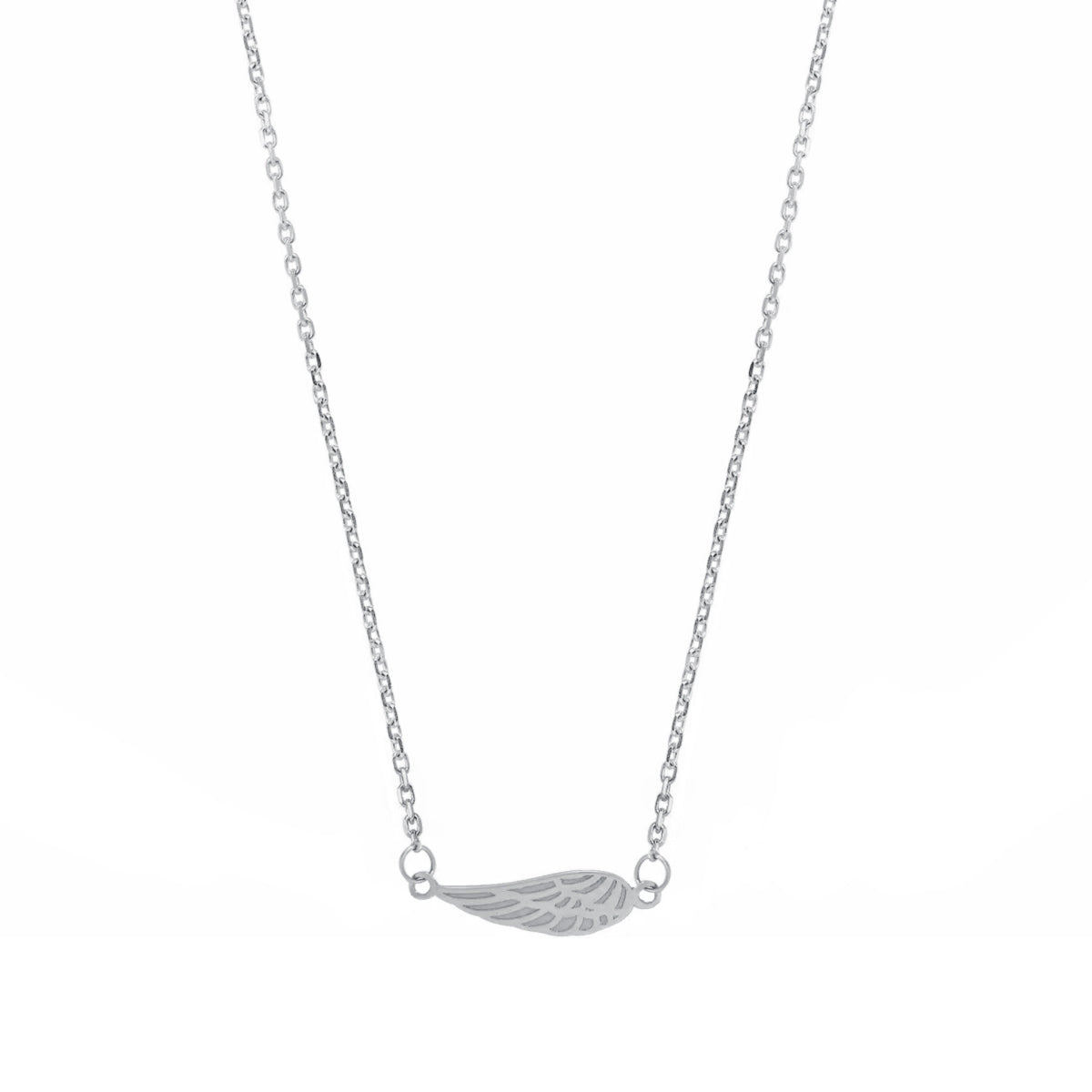 Angel Wing Necklace in 14K White Gold