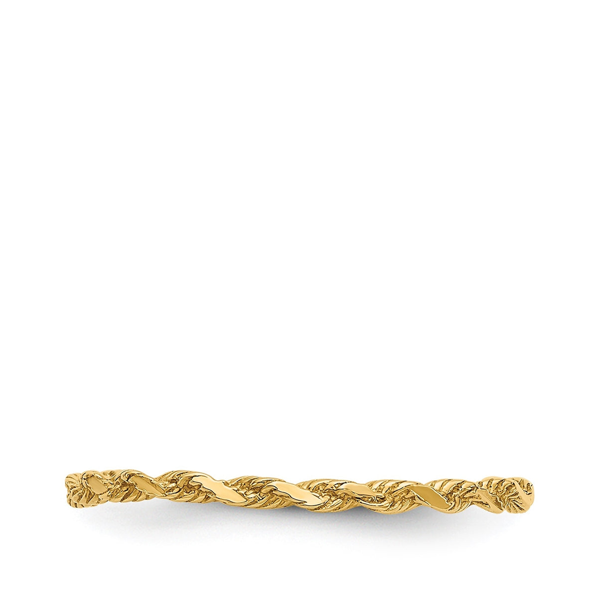 Diamond Cut Twist Stackable Ring in 14K Yellow Gold front view