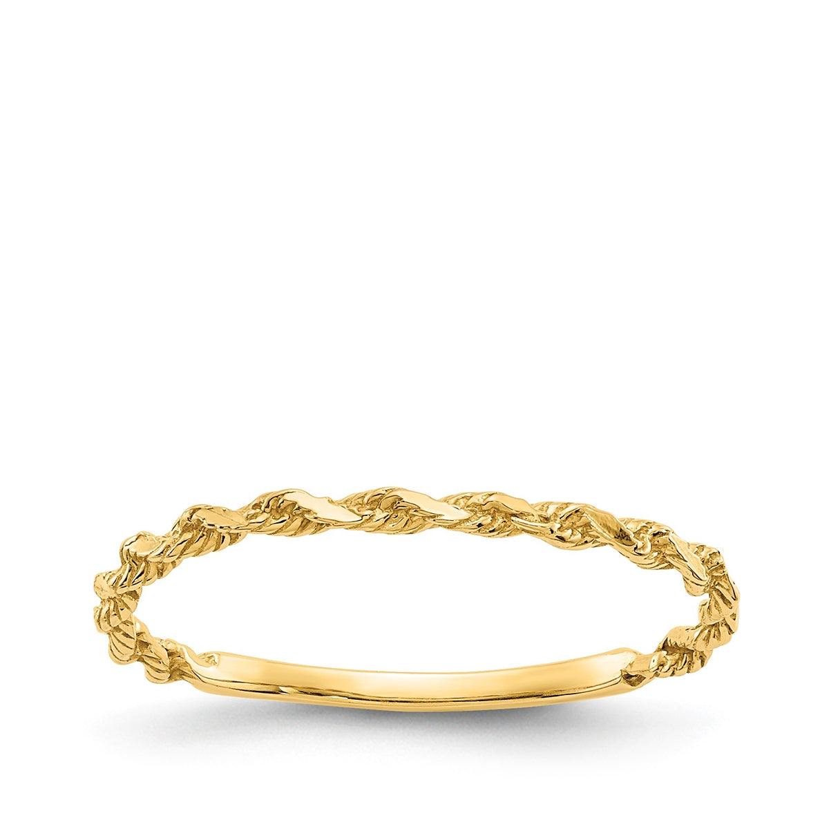 Diamond Cut Twist Stackable Ring in 14K Yellow Gold