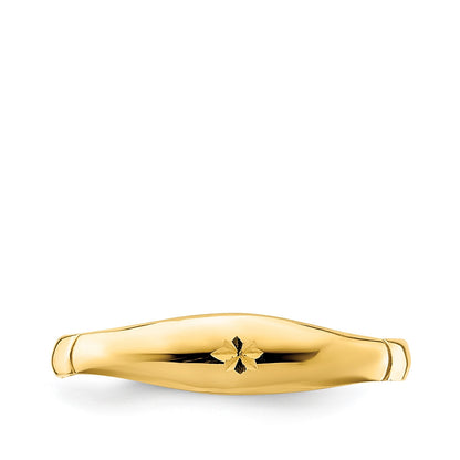 Diamond Cut Stackable Ring in 14K Yellow Gold close-up detail