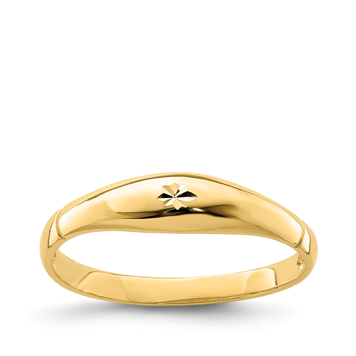 Diamond Cut Stackable Ring in 14K Yellow Gold