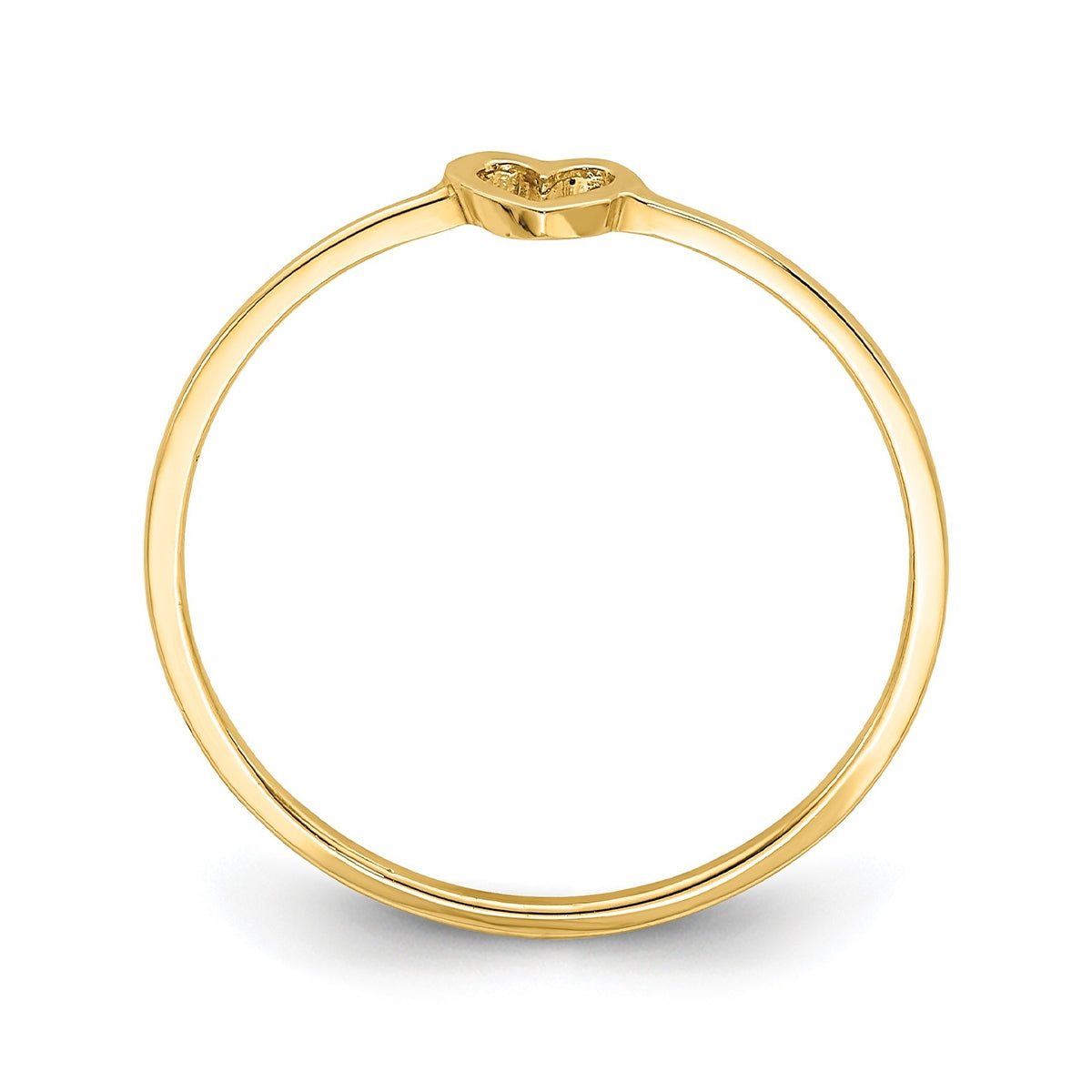 Open Heart Stackable Ring in 14K Yellow Gold front view