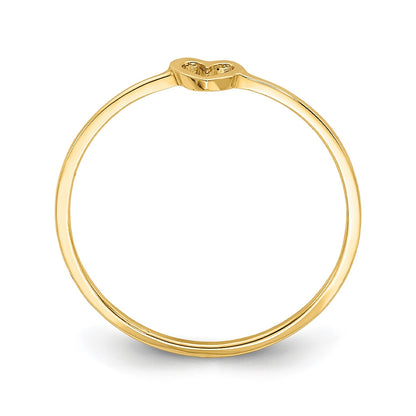 Open Heart Stackable Ring in 14K Yellow Gold front view
