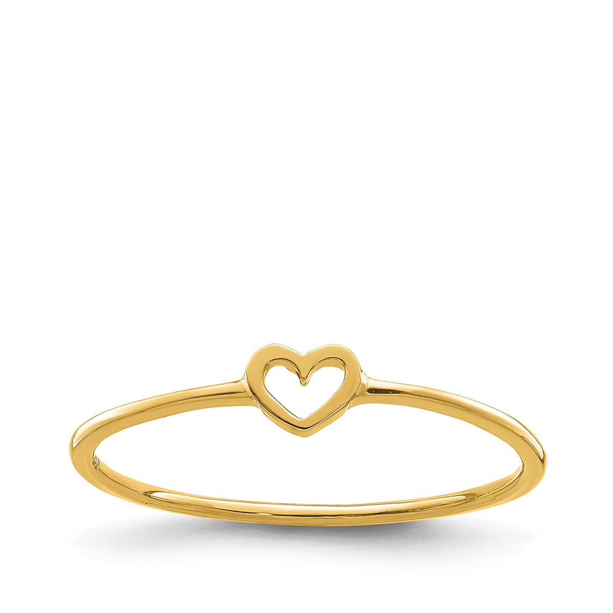 Open Heart Stackable Ring in 14K Yellow Gold