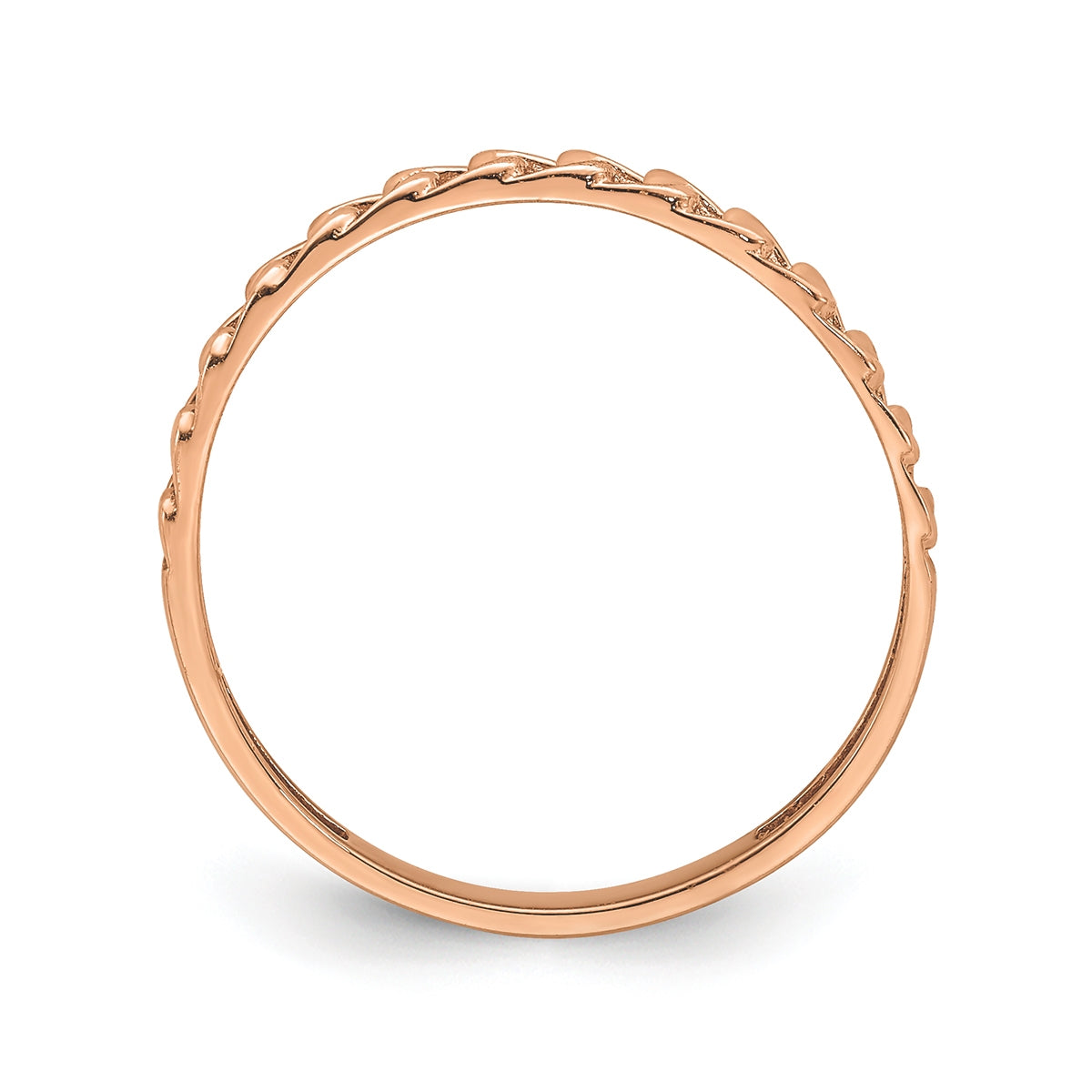 Chain Link Stackable Ring in 14K Pink Gold front view
