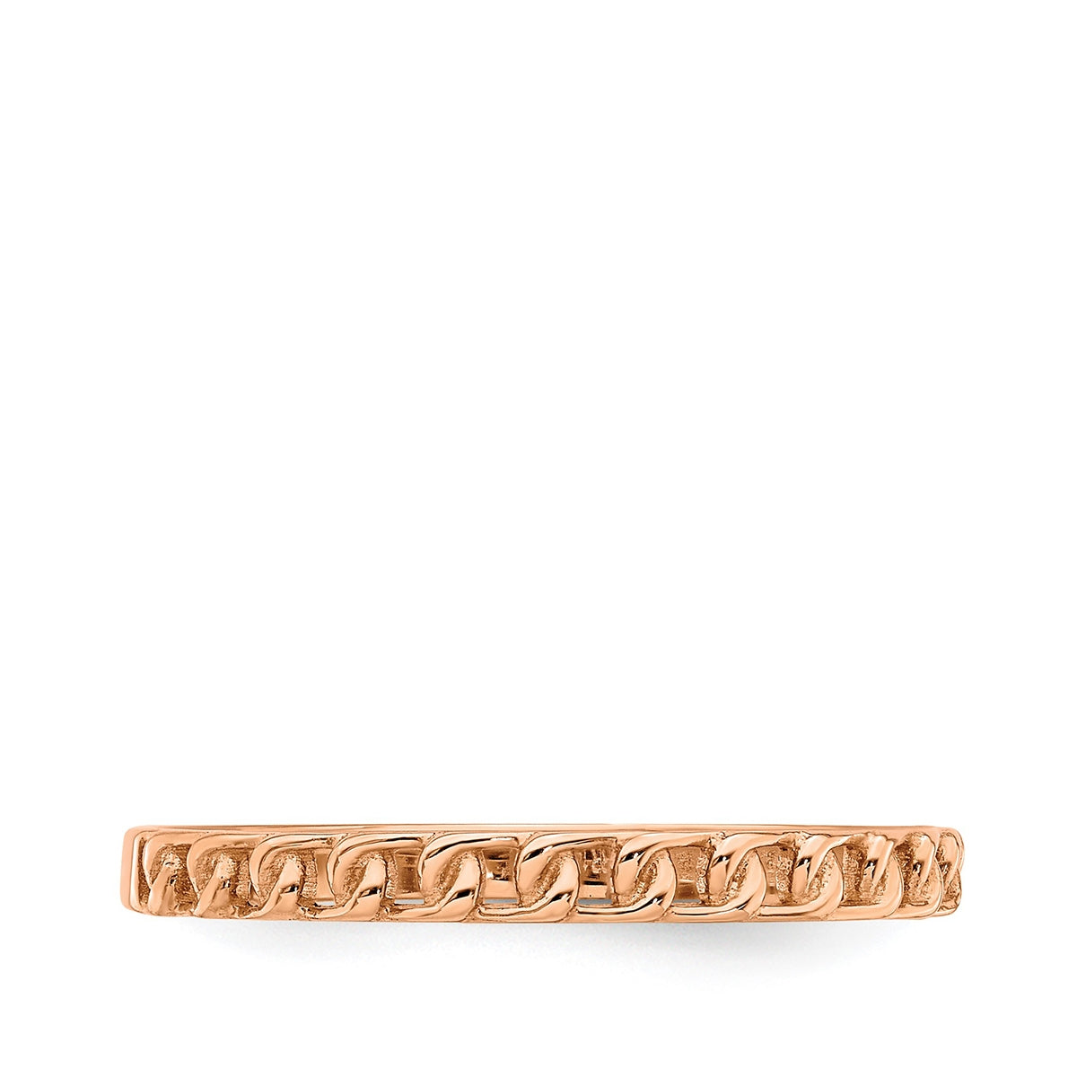 Chain Link Stackable Ring in 14K Pink Gold close-up detail