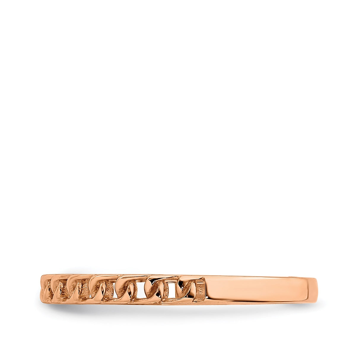 Chain Link Stackable Ring in 14K Pink Gold side profile
