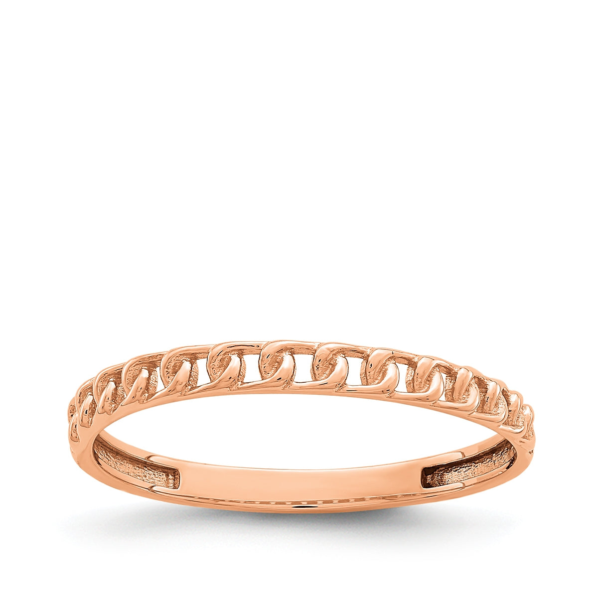 Chain Link Stackable Ring in 14K Pink Gold