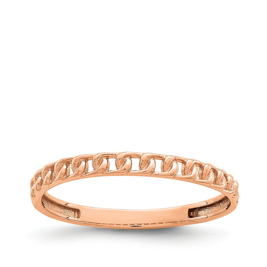 Chain Link Stackable Ring in 14K Pink Gold