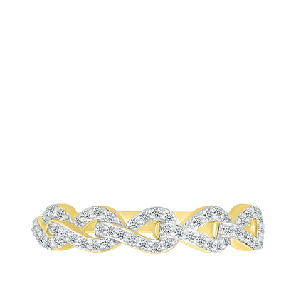1/10 ct. tw. Diamond Pear-Link Ring in 10K Yellow Gold front view