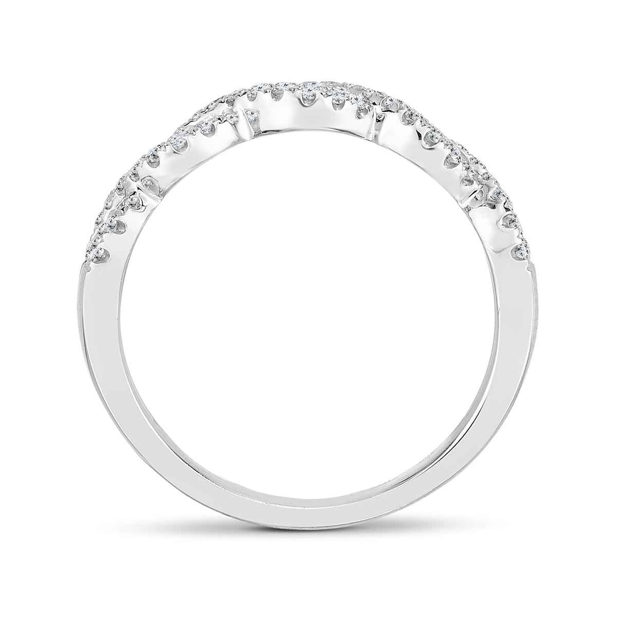 1/2 ct. tw. Diamond Twist Ring in 10K White Gold front view