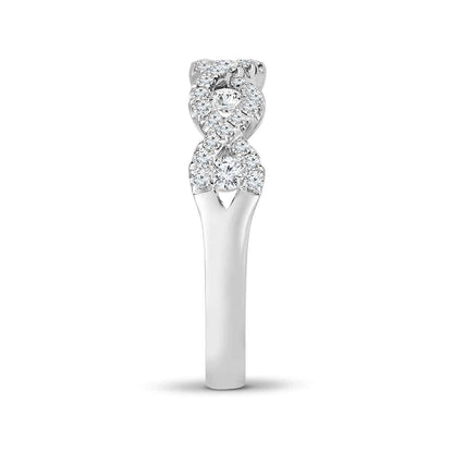 1/2 ct. tw. Diamond Twist Ring in 10K White Gold close-up detail