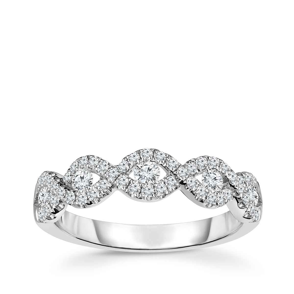 1/2 ct. tw. Diamond Twist Ring in 10K White Gold