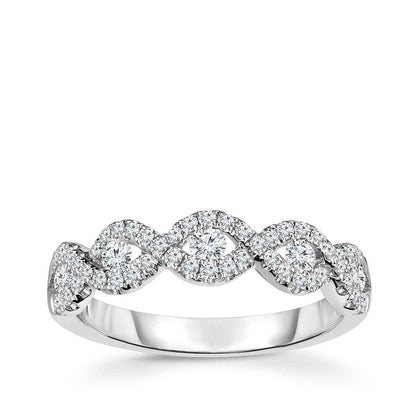 1/2 ct. tw. Diamond Twist Ring in 10K White Gold