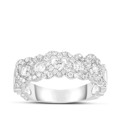 3/8 ct. tw. Round Diamond with Heart-Shaped Halo Ring in 14K White Gold