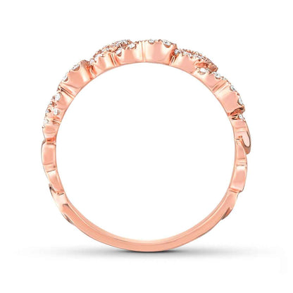 3/4 ct. tw. Round Diamond with Heart-Shaped Halo Ring in 14K Pink Gold front view